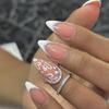 Sweet Style White French Tip Glitter Heart Detachable Fake Nails