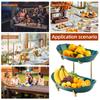 Fruit Bowl for Kitchen Counter 2 Tier Acrylic Fruit Basket with Serving Bowls and Metal Stand