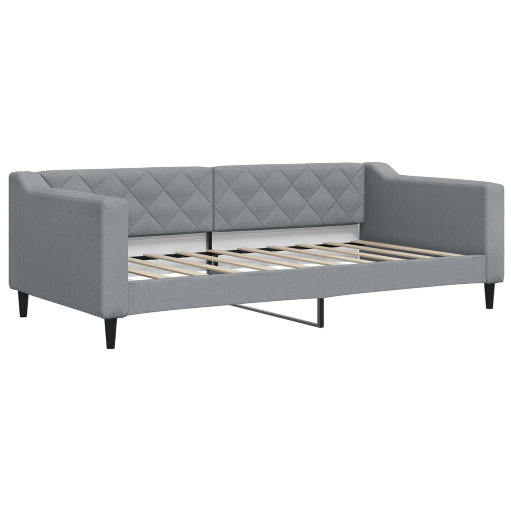 Vidaxl Sofa Z Funkcją Spania, Jasnoszara, 90X190 Cm, Obita Tkaniną