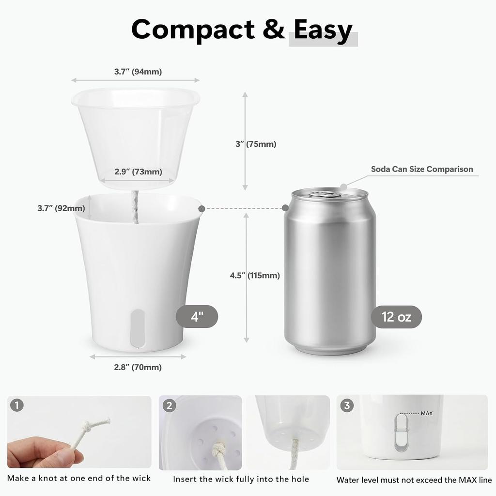 New Gardening Succulent Pot Self Watering 2-in-1 Plant Growing Box Green Plant Flower Pot Water Basin Cup
