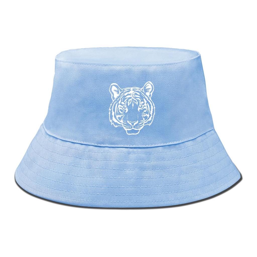 Bucket Hat mit Weißem Tigerkopf-Print Bucket Hat , Tier Herrenhut Leichtgewicht Frühling Strand Strandkappe