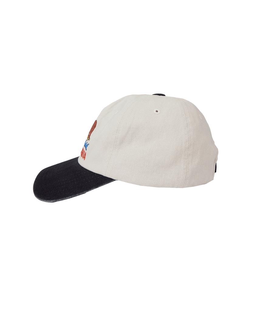 1011 GALLERY California Bear 5Pannel Cap - Cream/Black