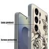Magnetic For Magsafe Case For Samsung Galaxy S26 Ultra S25 Edge S24 Plus S23 FE S22 A54 A55 A56 5G Line Rose Flowers Leaves Pattern Matte Cover