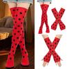 Cosplay Thigh High Long Socks for Women Girl Over Knee Stockings and Arm Warmers Insect Dots Print Costume Accessories