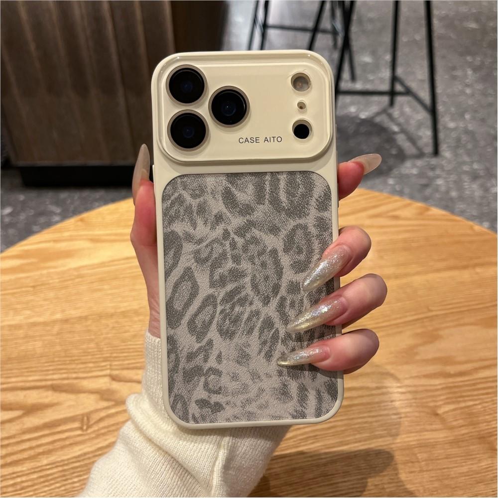 Original Leopard Print Texture Phone Case For iPhone 17 16 15 14 13 Pro Max Large Window Lens Protection Shockproof Matte Cover