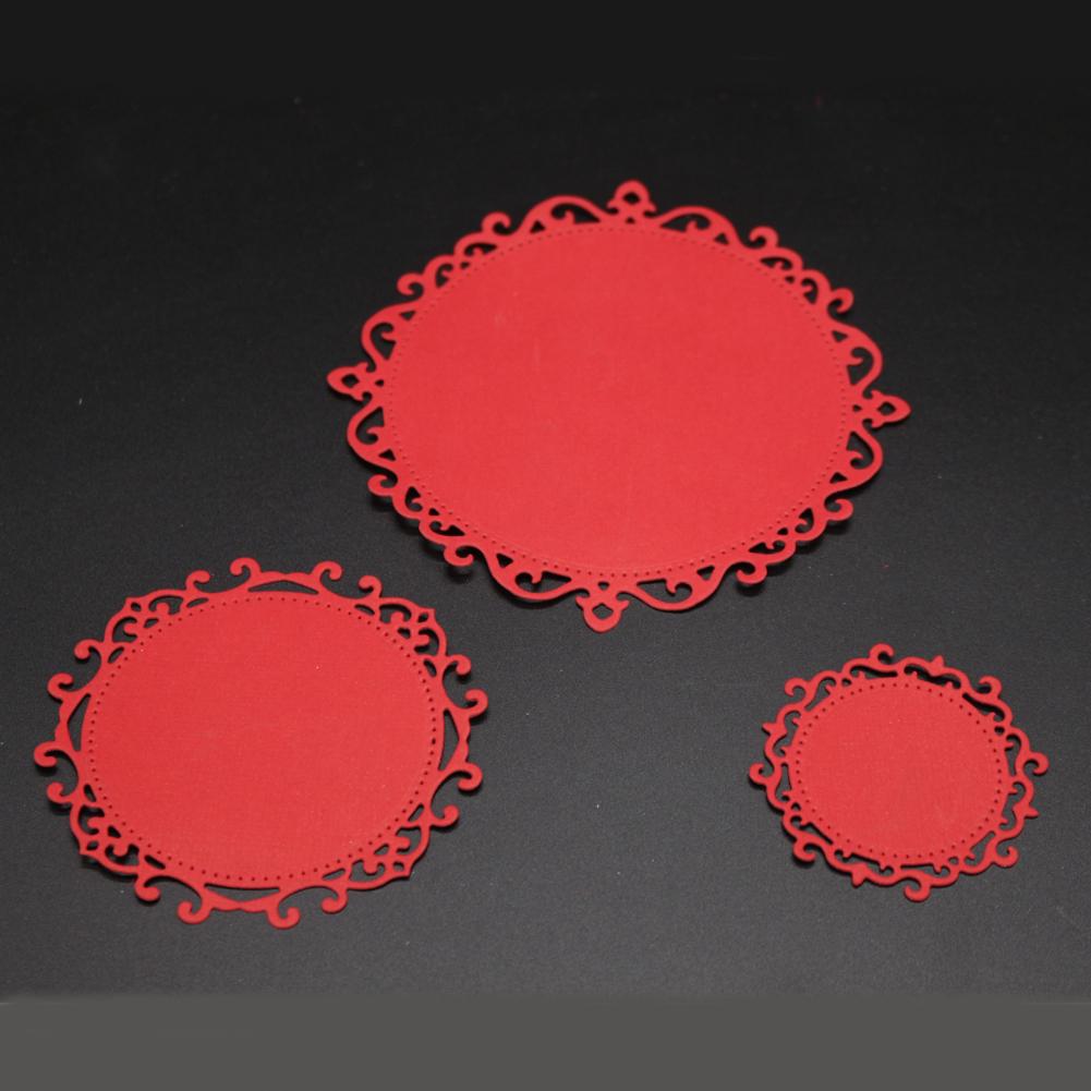 Sada krajkových kroužků Rám Kovové Stříbrné Šablona Ražba Řezací raznice Pro Diy Scrapbooking Papírový Album Výrobu Kartiček