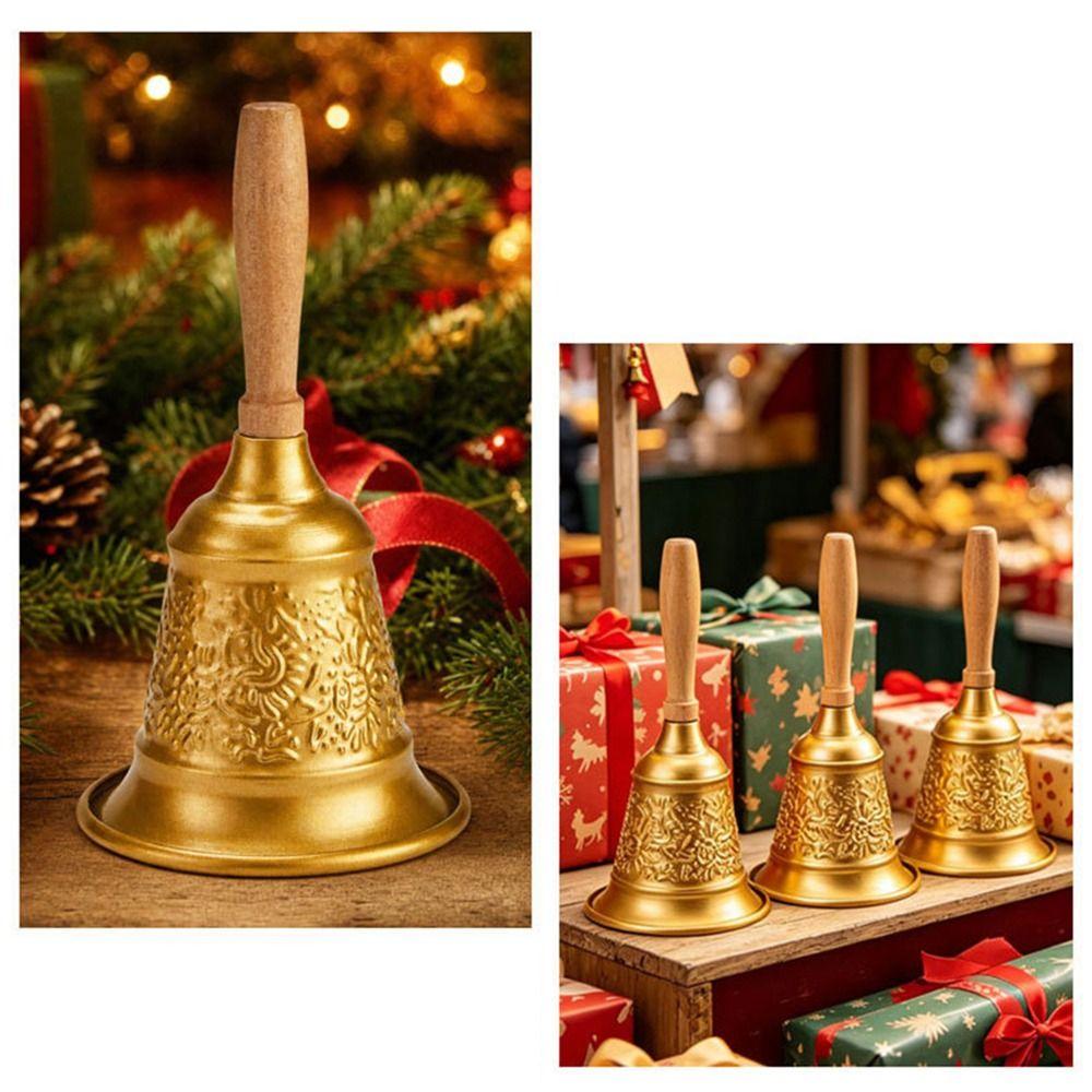 Creative Desk Christmas Bell Extra Loud Christmas Hand Bell Hand Cranked Bell Holiday Decoration