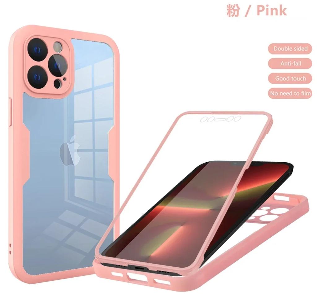 360 Degree Full Protect Liquid Silicon Case for iPhone 16 16E 15 14 13 12 11 Pro Max X XR SE Plus Shockproof Cover Screen Film