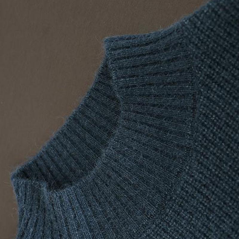 Sweater Women Autumn Winter Thickened Warm Knitted Stretchy Long Sleeve Oversized Top High-neck sweater