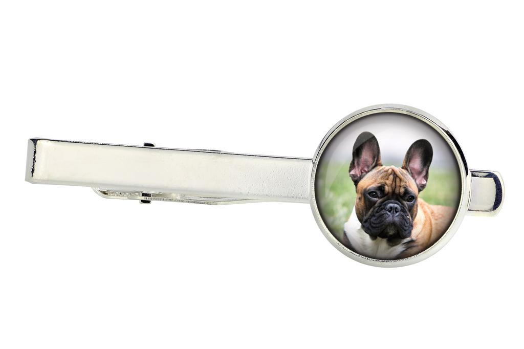 French Bulldog, Frenchie - tie clip in a box, stylish tie, personalized jewelry from the Art-Dog brand