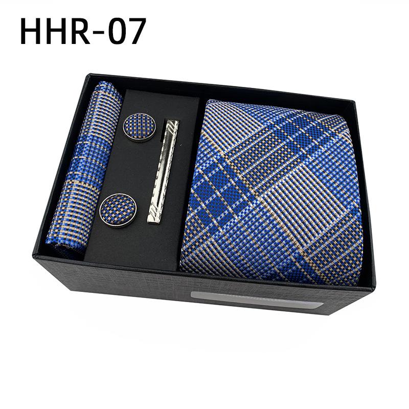 Paisley Men'S Tie Square Cuff Tie Clip Gift Box Set Business Casual Tie Black Gift Box