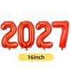2027 Number Foil Balloons 16/32 Inch Multicolor Floatable Decor for New Year Christmas Graduation Party