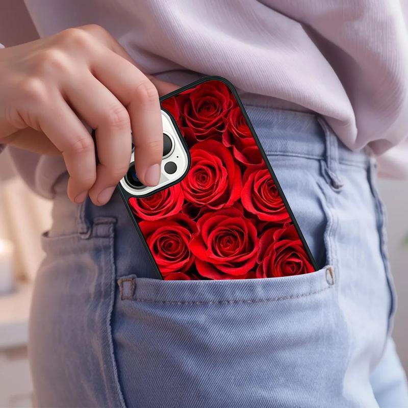Rose Dark Floral Flower Phone Case For iPhone 17 Air 15 16e 14 13 Pro Max Coque 12 11 Pro Max PLUS cover