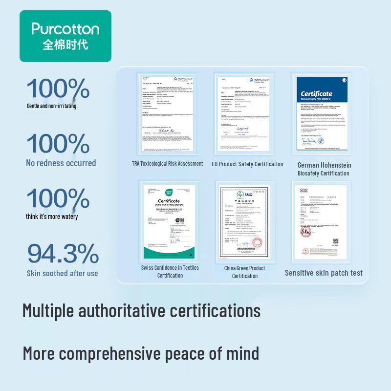 PurCotton 100% Cotton Baby & Adult Wet Wipes