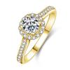 Women's Light Luxury Round Diamond Zircon Ring – Elegant Micro-Pave Fashion Accessory