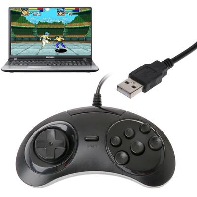 Wired USB Classic Gamepad 6 Tasten Game Controller Joypad Griff für SEGA M2D