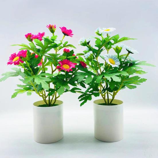 Künstliche Blumen-Bonsai, bruchsicherer UV-beständiger Kunststoff, bezaubernd, kein Beschneiden, Chrysanthemen, künstliche Blumen-Bonsai für den Balkon