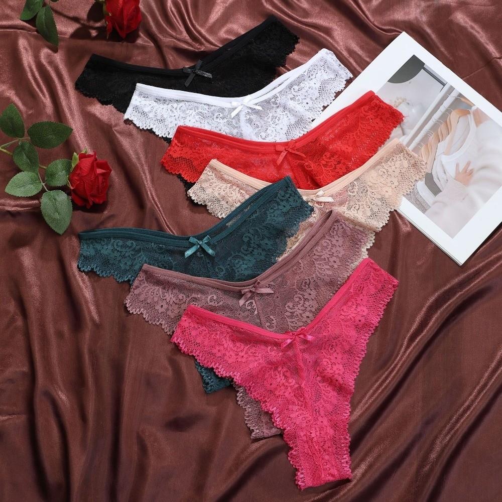 Low Waist Women Lace Flower Briefs Cotton Crotch Floral Underpants Lace Thong Panties Underwear