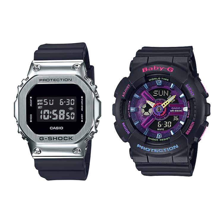 

CASIO Unisex Pair Table Series Black Watch GM-5600-1+BA-110TM-1AER