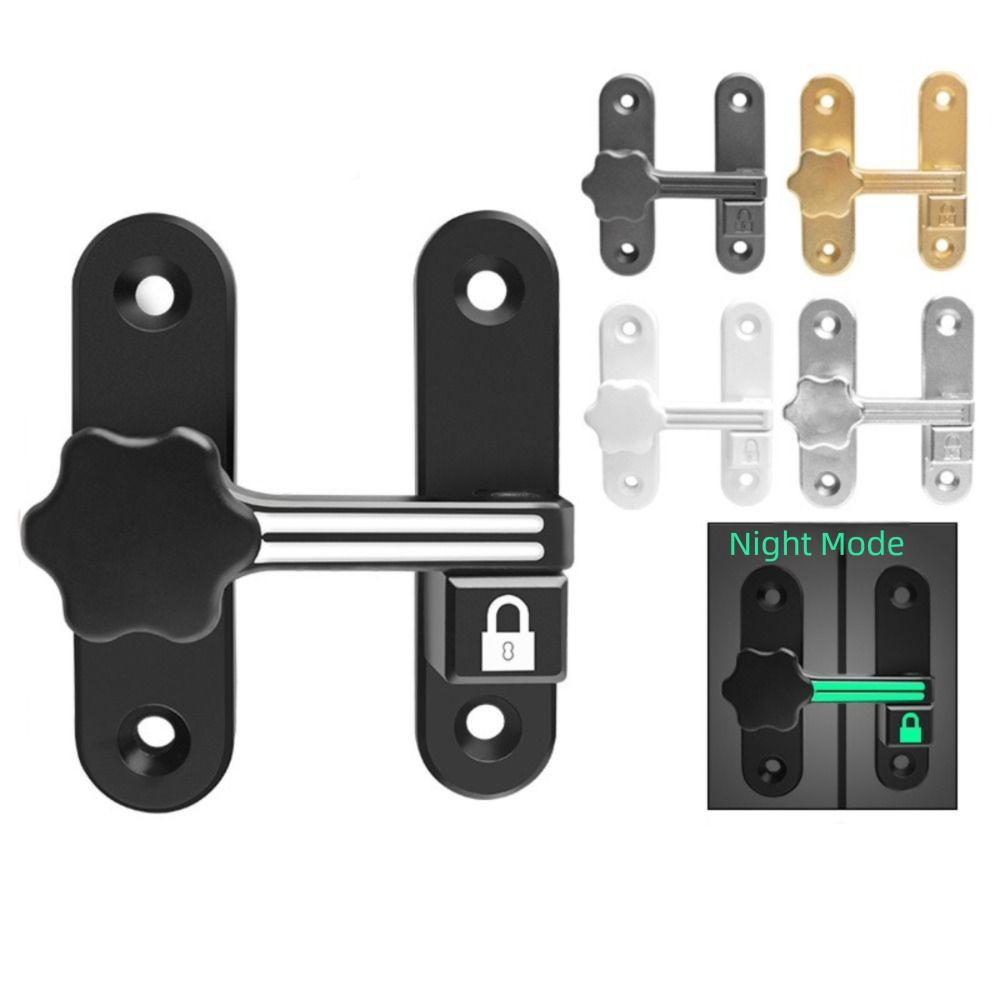 Zinc Alloy Sliding Door Latch No Punching Door Latch New Luminous Door Lock  Bathroom Door