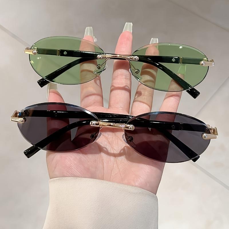 Rimless Cat-Eye Fashion Glasses Lightweight Design for Pography Outings