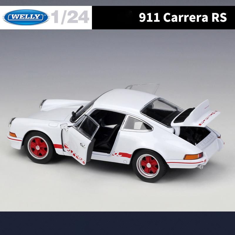 Welly 1/24 Porsche 911 Carrera RS 1973 Alloy Car Diecasts & Toy Vehicles Car Model Miniature Scale Model Car Toy for Children