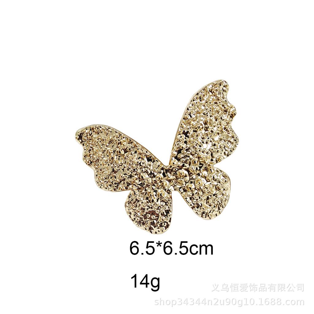 Women's European American Minimalist Style butterfly Hair Clip Textured Electroplated Metal Surface Versatile Spring Clip Hair