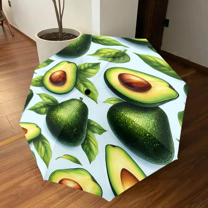 1PC Avocado LeafUmbrella-8-Rib Reinforced, Automatic Open, Lightweight & Durable, Cute Fashion Accessory for Outdoor-P177