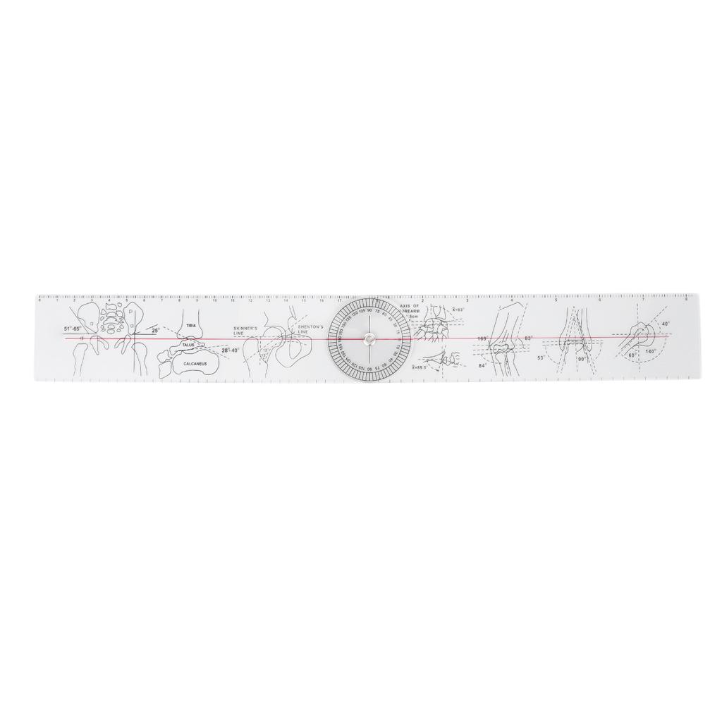 PVC Goniometer Angle Ruler 360 Degree Measure Joints Motion Range for Physical Therapy