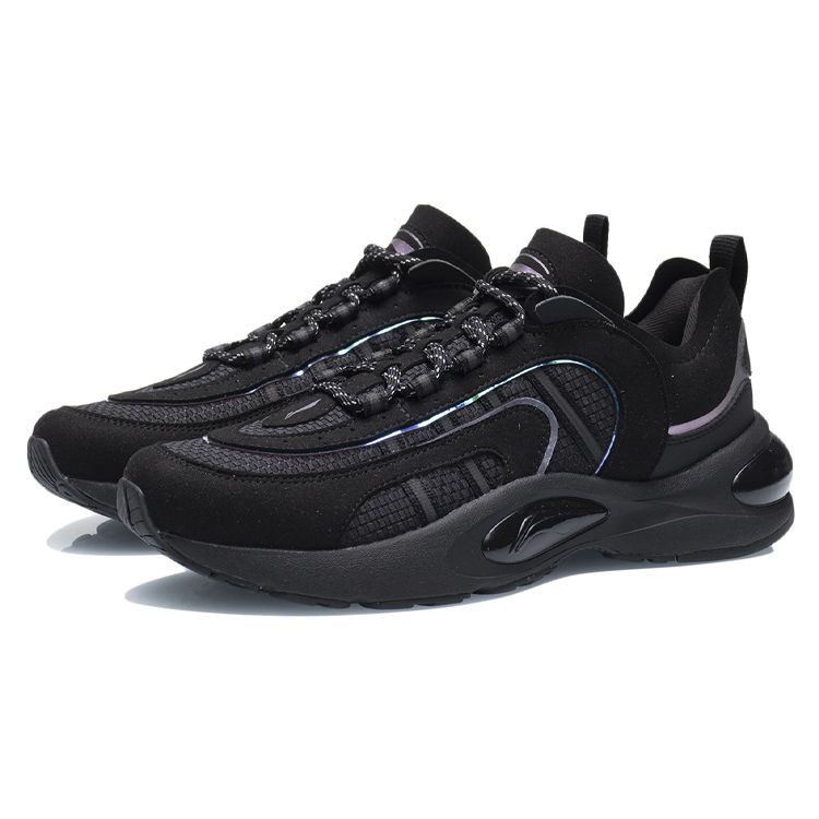 Li Ning V8 Shock Absorbing Durable Low Top Running Shoes Men sneaker Black ARHQ145-8