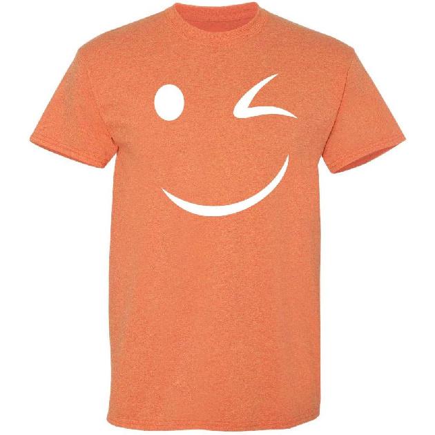 Happy Wink Smile Face Winking Funny T Shirt | Funny Shirts for Men Casual Style | Novelty T-Shirts USA Printed Shirt