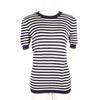 Short Sleeve Knit 428050 Border Navy / White Cashmere/silk Women Used