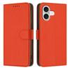 For iPhone 17 Leather Case Solid Color Phone Cover with Wallet