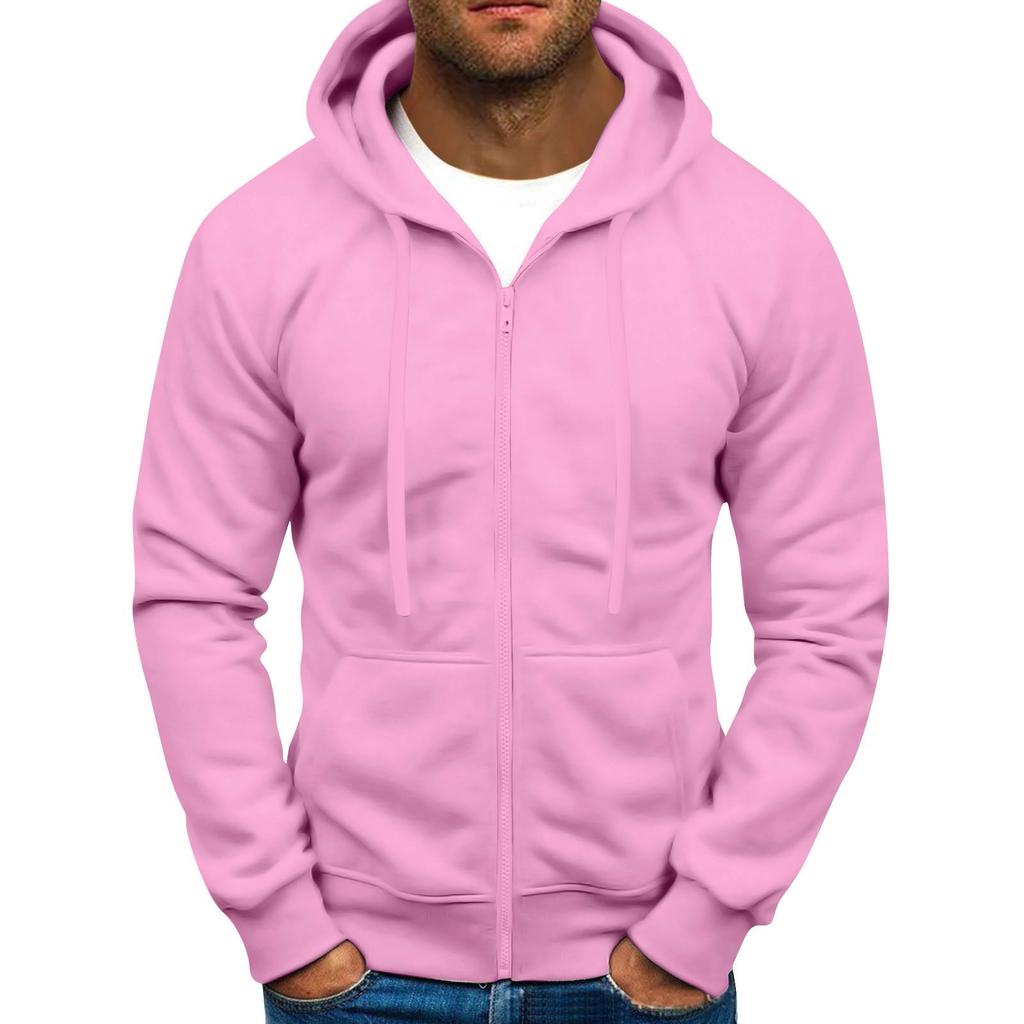 Men Full Zip Up Sweatshirts Long Sleeve  Pullover Tops Casual  And Tall Jackets With Pockets
