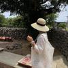 Big brim black hemmed straw straw straw hat women's summer dome retro French elegant Hepburn big edge woven hat