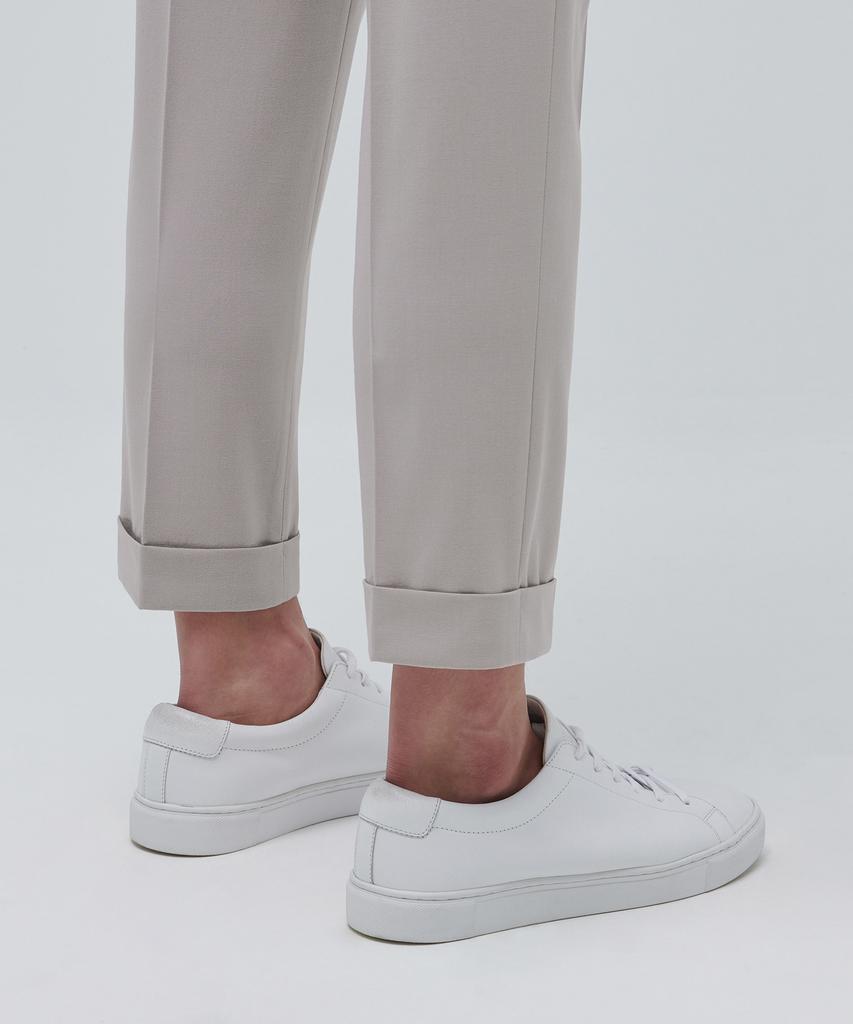 MUSINSA STANDARD Lightweight Tapered Turn-Up Hidden Banding Crop Slacks [Light Beige]
