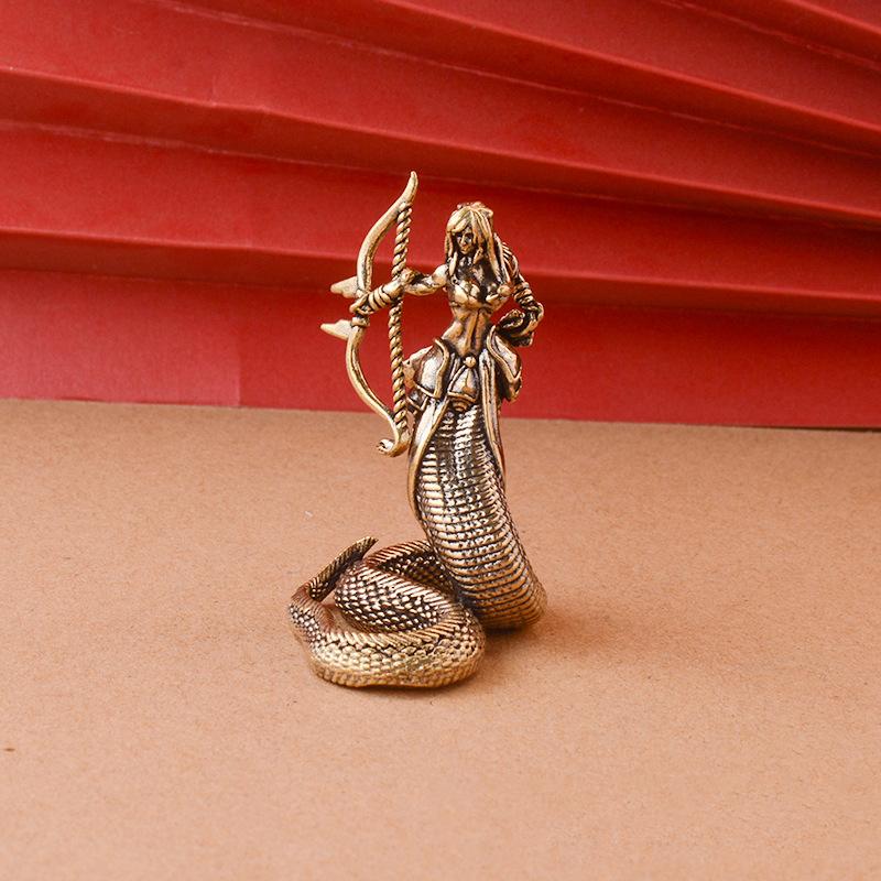 2025 Style Brass Medusa Ornaments Ancient Greek Snake Statue Crafts Home And Office Desktop Ornaments Decoration