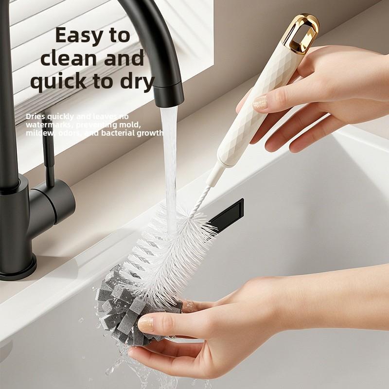 Cup Brush for Cleaning and Washing Cups, Removing Tea Stains. Multi-functional, Can Be Hung. Hard-bristled Plastic Cup Brush with A Long Handle.
