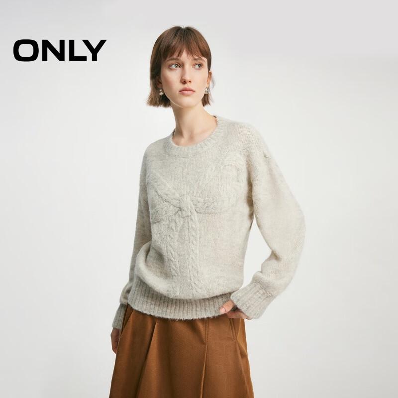 

ONLY Women s Bow Detail Textured Knit Sweater M