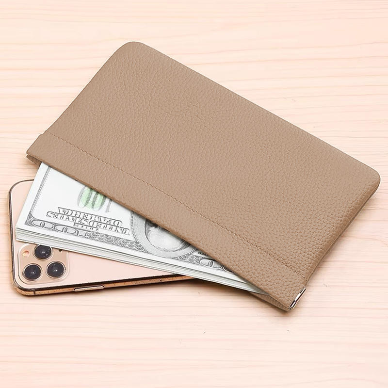 Self-Closing Long Wallet Artificial Leather Passport Driver's License Document Holder Data Cable Cosmetic Bag Storage