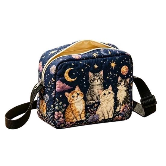 Quilted Crossbody Bag for Women, Adjustable Strap Casual Handbag, Lightweight Portable Travel Purse, Single Shoulder Bag with Zipper