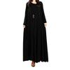 Elegant Plus Size Women Cotton Long Sleeve Vintage Kaftan Casual Maxi Dress