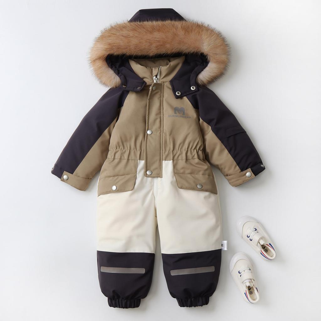 Snowsuit for Kids Toddler One Piece Snowsuit Ski Suits Girls and Boys Hooded Waterproof Jumpsuits Overalls Winter Warm Snowboard Coat Outdoor Jackets