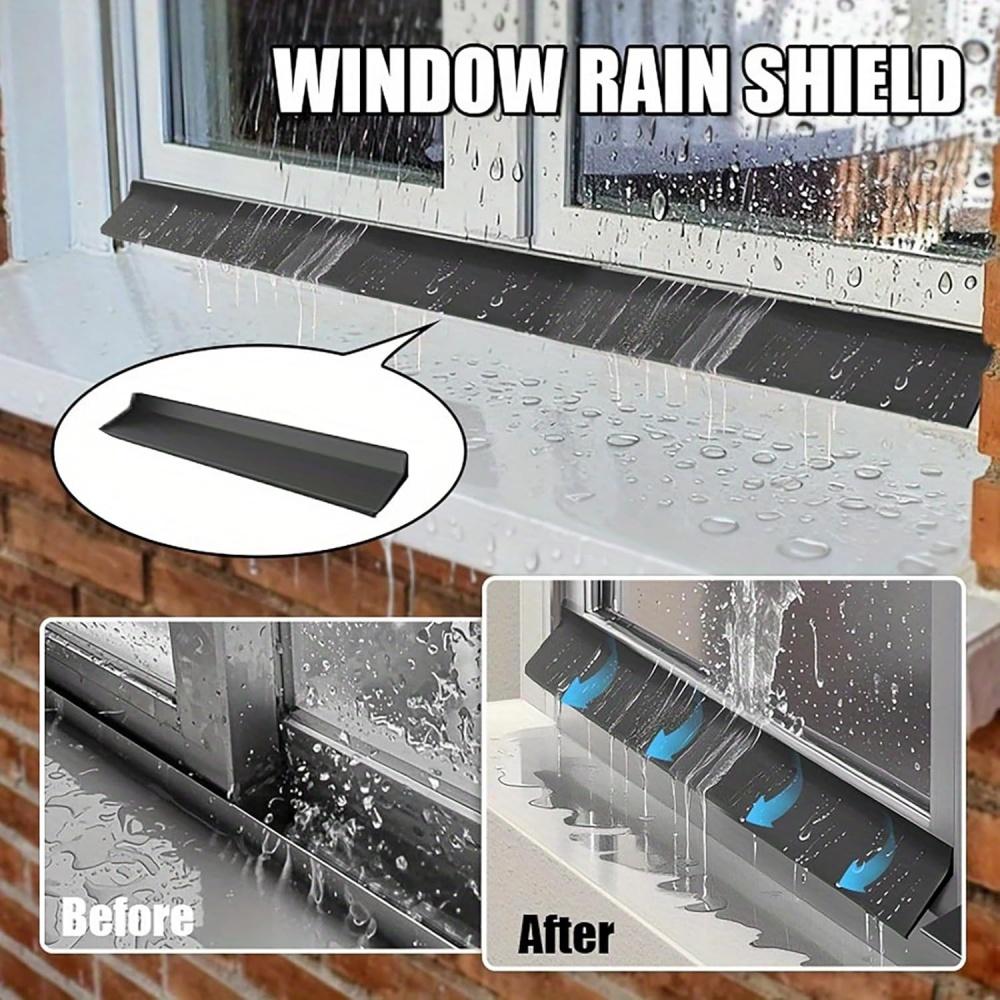 Sliding Window Water Barrier Outdoor Rain Deflector Strip Door Rain Drip Edge Exterior Waterproof Weather Seal Strip