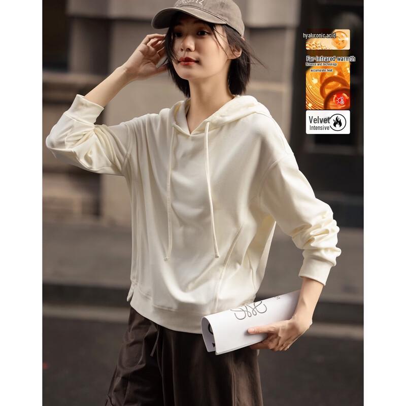 Demana Women s Hyaluronic Acid Far Infrared Fleece Hooded Sweatshirt L