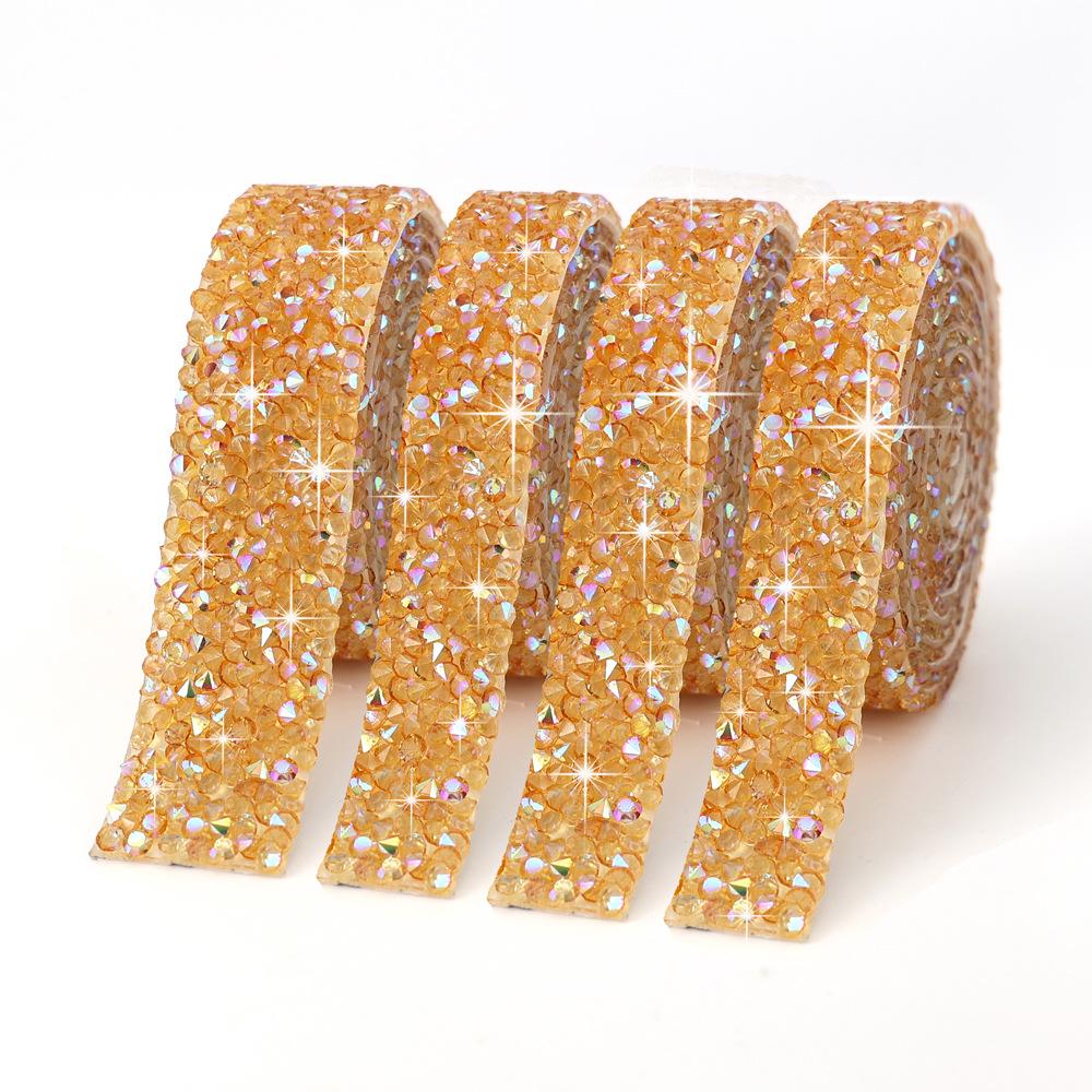 Drill Sticker Resin Drill Belt Diy Jewelry Adhesive Flash Drill Sticker Drill Clothing Accessories Decorative Strip Hot Drill Self-Adhesive Strip