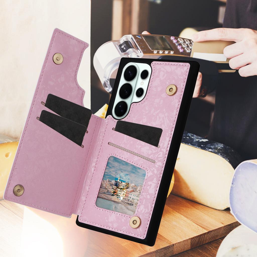 For Samsung Galaxy S26 Ultra Case Flower Leather TPU RFID Blocking Phone Cover Card Slots