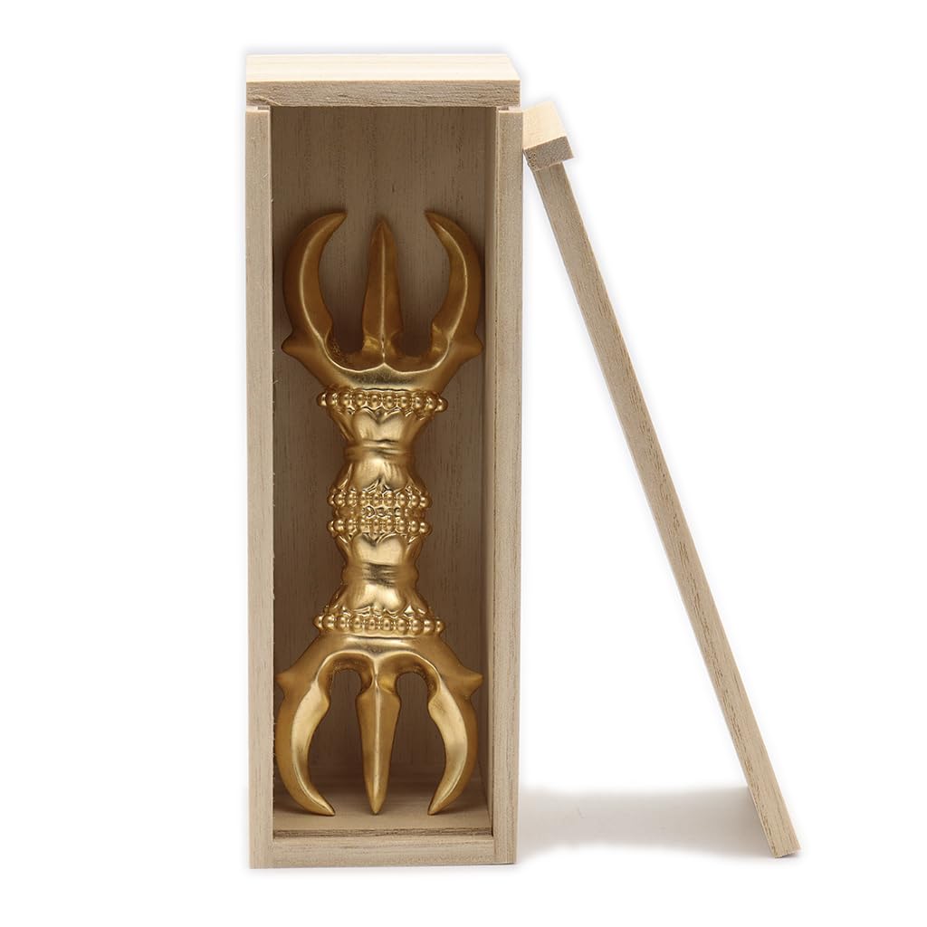 Kurita's Special Buddhist Statue [Hokki] Sanko Vajra, 15cm, Carved from Cypress Wood with Gold Leaf Finish, Includes Paulownia Wood Box, Product
