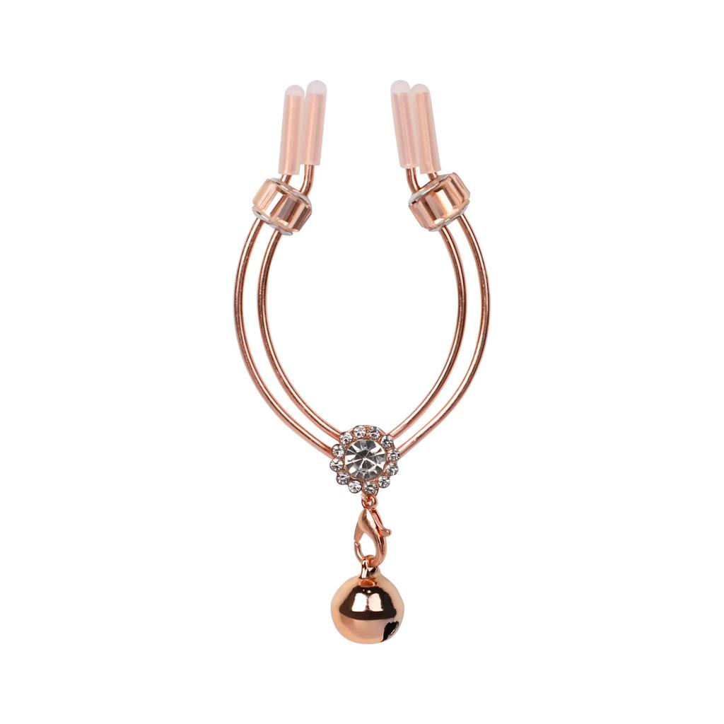 Rose Gold Metal Adjustable Nipple Clamps With Bell Woman Nipple Clips Breast Bondage Restraint Slave Fetish Female Flirt Sex Toy