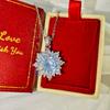 925 Sterling Silver Fashion Light Luxury Snowflake Zircon Pendant Necklace Birthday Party Anniversary Gift